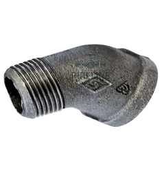 British Standard Male Female Elbow 45° Black